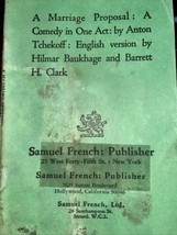 A Marriage Proposal A Comedy In One Act Anton Tchekoff Baukhage Barrett Clark - $15.00