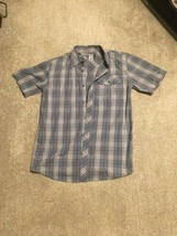 Men&#39;s Realtree Plaid Short Sleeve Shirt--Size S--Gray-Checked - $9.99