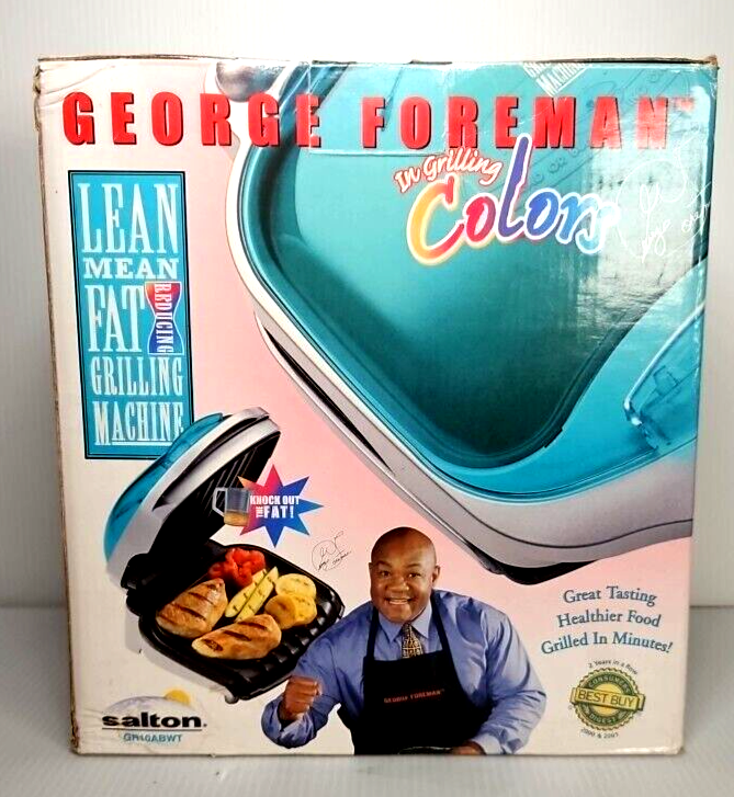 George Foreman Lean Mean Fat Grilling Machine GR10 ABW Indoor Grill VINT... - $33.87