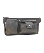 Vagarant Traveler Full Grain Leather Slim Long Shape Waist Bag LW07.DB - £54.25 GBP