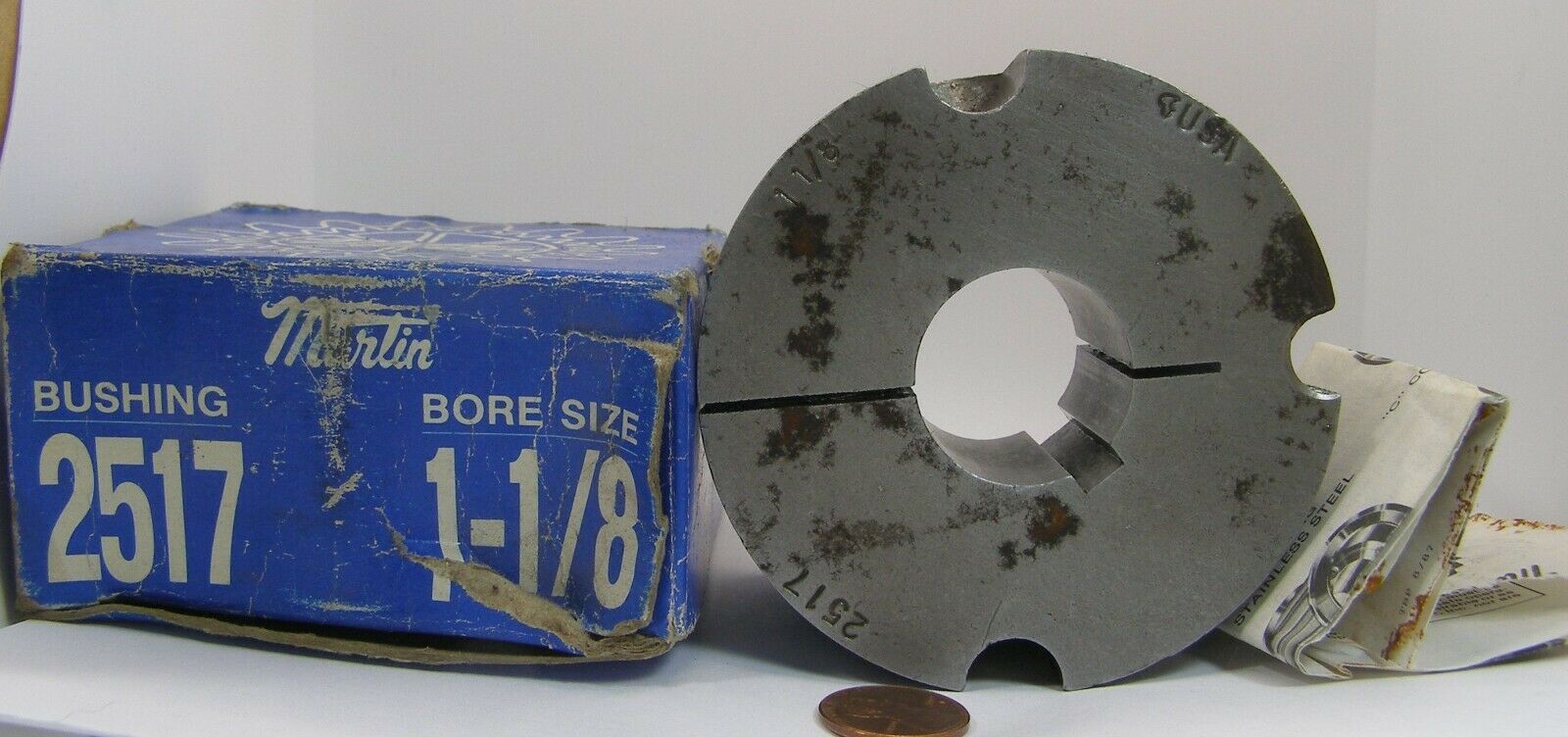 Martin Taper Lock Bushing 1-1/8&quot; 2517 No Hardware  Old Stock Rust Spots - $19.99