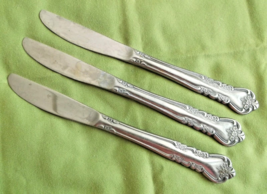 Rogers Stanley Roberts Stainless Flatware Delight Pattern 3 Dinner Knives 8.25&quot; - £7.63 GBP