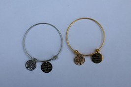 2 Charm Bracelet Bangles I Love you to Moon and Back, Tree of Life Silver &amp; Gold - £9.54 GBP