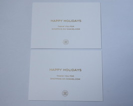 2 x CHANEL Card Happy Holidays Golden Engraved Blank White Greeting Cards Lot - $12.99