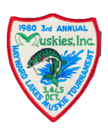 Hayward LakesMuskies Tournament Patch 3rd Annual Unused 1980 Fishing  WI... - £23.35 GBP