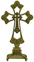 Decorative Green Jeweled Standing Cross Rhinestones 6&quot;X 5&quot; - $19.95