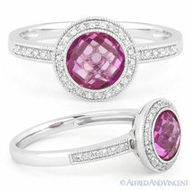 Authenticity Guarantee 
2.04ct Pink Lab-Created Sapphire &amp; Diamond Halo 14k W... - $599.99