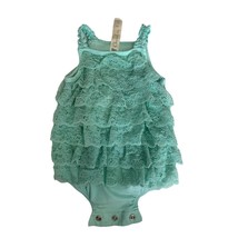 Vintage Cherokee Girls Infant baby Size 3 Months Green Lace Romper 1 Pie... - $14.84
