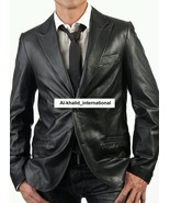 Lambskin Blazer 100%Leather Formal Men Stylish Genuine Business Handmade... - £93.94 GBP