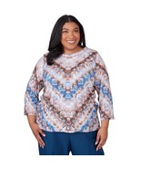 Alfred Dunner Classic Chevron Polyester Multicolored Top (US, Alpha, 3X,... - $549.96 MXN