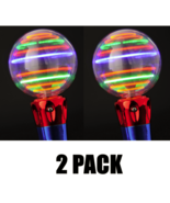 2 Pack Light Up Spinning Ball Flashing LED Magic Wand Show Spin Lights T... - $22.65