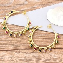 New Fashion Korean Geometric Big Circle Earrings Gold Color Delicate Snake Twist - £11.22 GBP