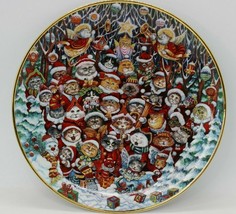 Franklin Mint Santa Claws Christmas Cat Plate 8 inch Bill Bell Limited Edition - £12.61 GBP