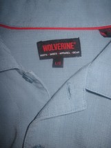 WOLVERINE MEN&#39;S BLUE RAYON/POLYESTER SS SHIRT-L-WORN ONCE-SOFT/COMFORTAB... - $9.49