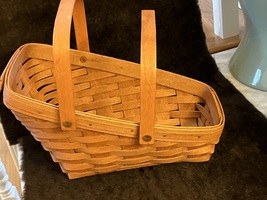 Longaberger Slanted Vegetable Basket with Two Handles Vintage 1989 - £31.34 GBP