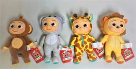 4 Doll Set New Cocomelon JJ Little Plush Animal Toy Lion Giraffe Koala Monkey - £39.32 GBP