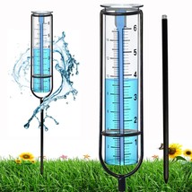 Rain Gauge, Glass Rain Gauge Outdoor, Rain Gauges For Yard With Stake Be... - £23.89 GBP