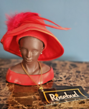 Harriet Rosebud Miniature Red Felt Hat Strut #3103 Tag 2004 - £19.61 GBP