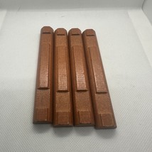 Set Of 4 Lincoln Logs Brown Wooden Pieces Classic Toy Replacement Parts - $14.60