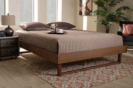 Adler Walnut Brown Queen Size Platform Bed - $5,060.44 MXN