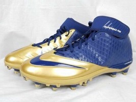 Mens Nike Superbad Pro Football Spikes cleats Lunarlon Blue Gold New Size 15 - £32.09 GBP