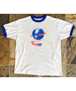 Vtg FORD T Shirt-Mac&#39;s Street Rod Parts Lockport NY-White/Blue-Ringer Tee - $192.01 CAD