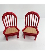 Fisher Price Loving Family Dollhouse Furniture Chairs Set of 2 Red and T... - £7.35 GBP