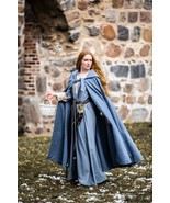 Medieval Wool Cloak with Hood – Natural Color, LARP Reenactment 131cm - $139.99