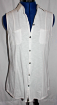 Great Northwest Indigo Women’s Size L White Sleeveless Button Up Top - $9.99
