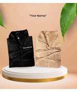 Couple Bathrobe Black Or Beige (1 Fleece - Monogram Personilized Any Color - $59.39