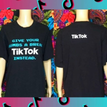 Men&#39;s Tiktok Shirt Size Large T-SHIRT Video Clip Hosting Tik Tok Funny Novelty - £23.96 GBP