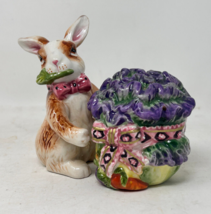 Vintage Easter Bunny And Basket Of Cabbage Salt and Pepper Shakers 4 in.... - $15.95