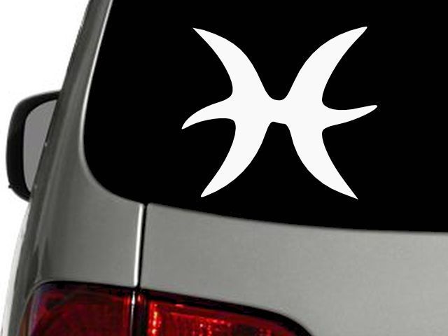 Pisces Sign Logo Astrology Zodiac Vinyl Decal Car Wall Sticker CHOOSE SIZE COLOR