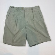 Greg Norman Collection Shark Mens Chino Shorts Size W38 Gray Pleated Front - $18.99