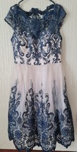 Chi Chi Women&#39;s Beige/navy Ball Evening Dress Size UK 12 Express Shipping - £22.51 GBP