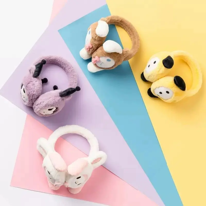 MINISO Kawaii Hello Kitty Earmuffs Sanrio Anime Kuromi Pochacco Winter