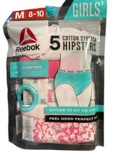 Reebok Girls Size M 8-10 Cotton Hipster 5-Pack Stretch Panties Nip - £12.23 GBP