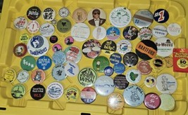 VINTAGE PINBACK BUTTONS PIN Lot Of 65 radio steamboat riverfest zoo birt... - $12.59