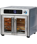 26 QT Extra Large Air Fryer Convection Toaster Oven French Doors Stainless Steel - $243.49