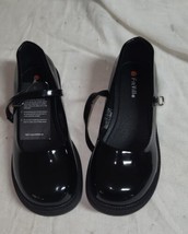 Girls Kids Fitville 3.5 Dress Shoes Shiny Black New In Box Patent Look Holiday - £31.96 GBP