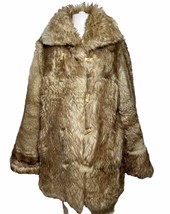 Overland Lambskin  Fur Jacket Coat Women&#39;s Size 40 XL Reversible Brown P... - $373.57