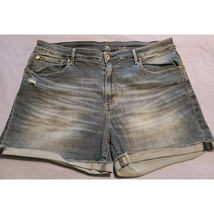 Denizen from Levi&#39;s Cuffed Shorts Women&#39;s Blue 5-Pocket Distressed Size ... - $19.79