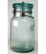 Old Ball Ideal Aqua Blue 1-Qt Glass Canning Jar 7 - £4.71 GBP
