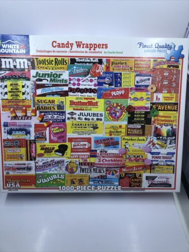 White Mountain "Candy Wrappers" 1000 Piece Jigsaw Puzzle 100% Complete 2018 - $7.91