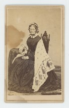 Antique CDV c1860s Lovely Older Woman in Mourning Dress Smith Cooperstown, NY - £8.81 GBP
