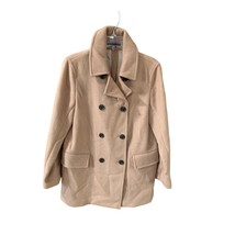 Gap Womens Size Small Peacoat Pea Coat Wool Tan Button Up Winter Tan Beige Mid L - £39.26 GBP