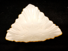 Vintage LENOX Triad Collection Embossed Candy Nut Trinket Dish - 24k Gol... - £14.66 GBP