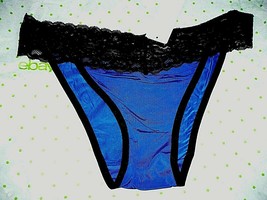 Hers By Herman Microfiber Bikini Panties MEDIUM Cobalt Blue 1 Pair Lace Waist - £7.85 GBP