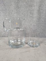 Vtg Crystal Glass Bedside Table Water Pitcher w/ Nesting Cup Home Décor - $47.98