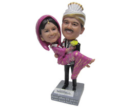 Custom Bobblehead Traditional Wedding Indian Couple In Indian Wedding Attire - W - £121.87 GBP